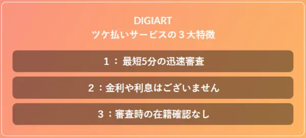 デジアートでする後払い(ツケ払い)現金化のサービス内容