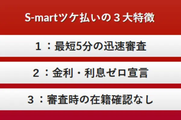 S-mart（スマート）ツケ払いでする現金化の特徴